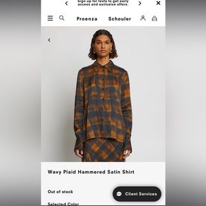 Provenza Schouler Wavy Patterned Hammered Satin Shirt